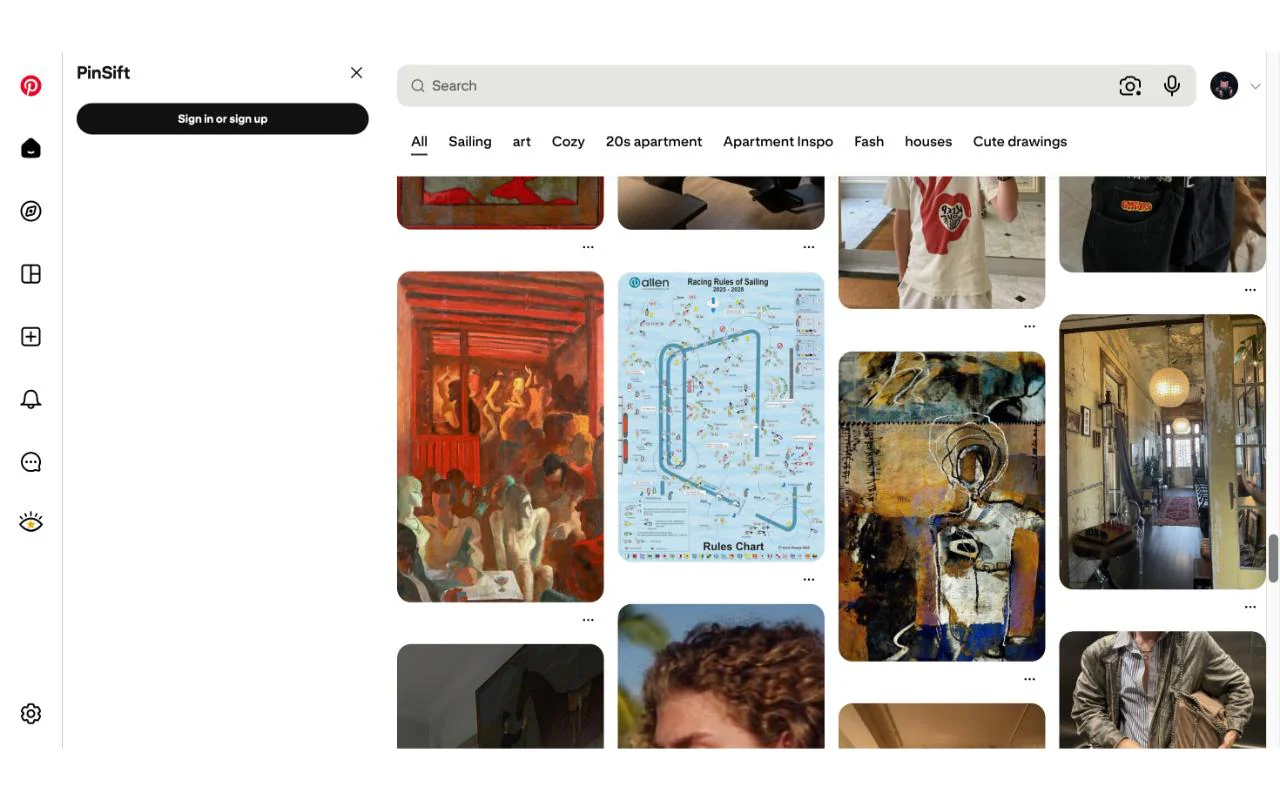 Pinterest grid after PinSift filtering