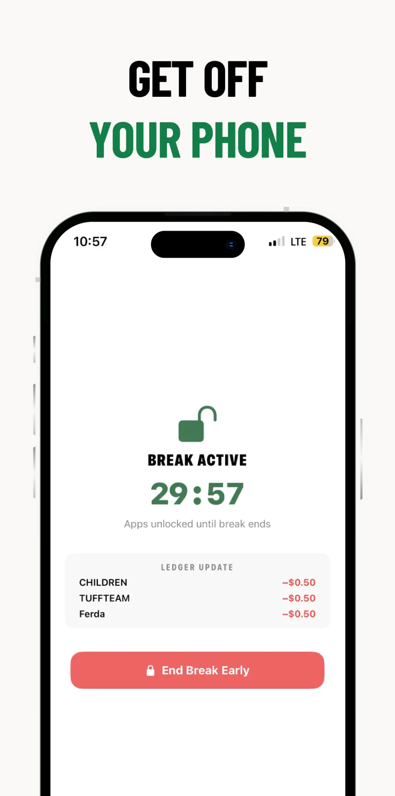 TUFF active screen-time break